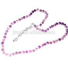 handmade knot beaded amethyst stone necklace